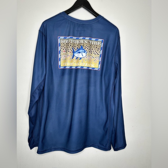 Southern Tide Skipjack Deep Sea Long Sleeve Graphic T Shirt Men Size L - Picture 2 of 16